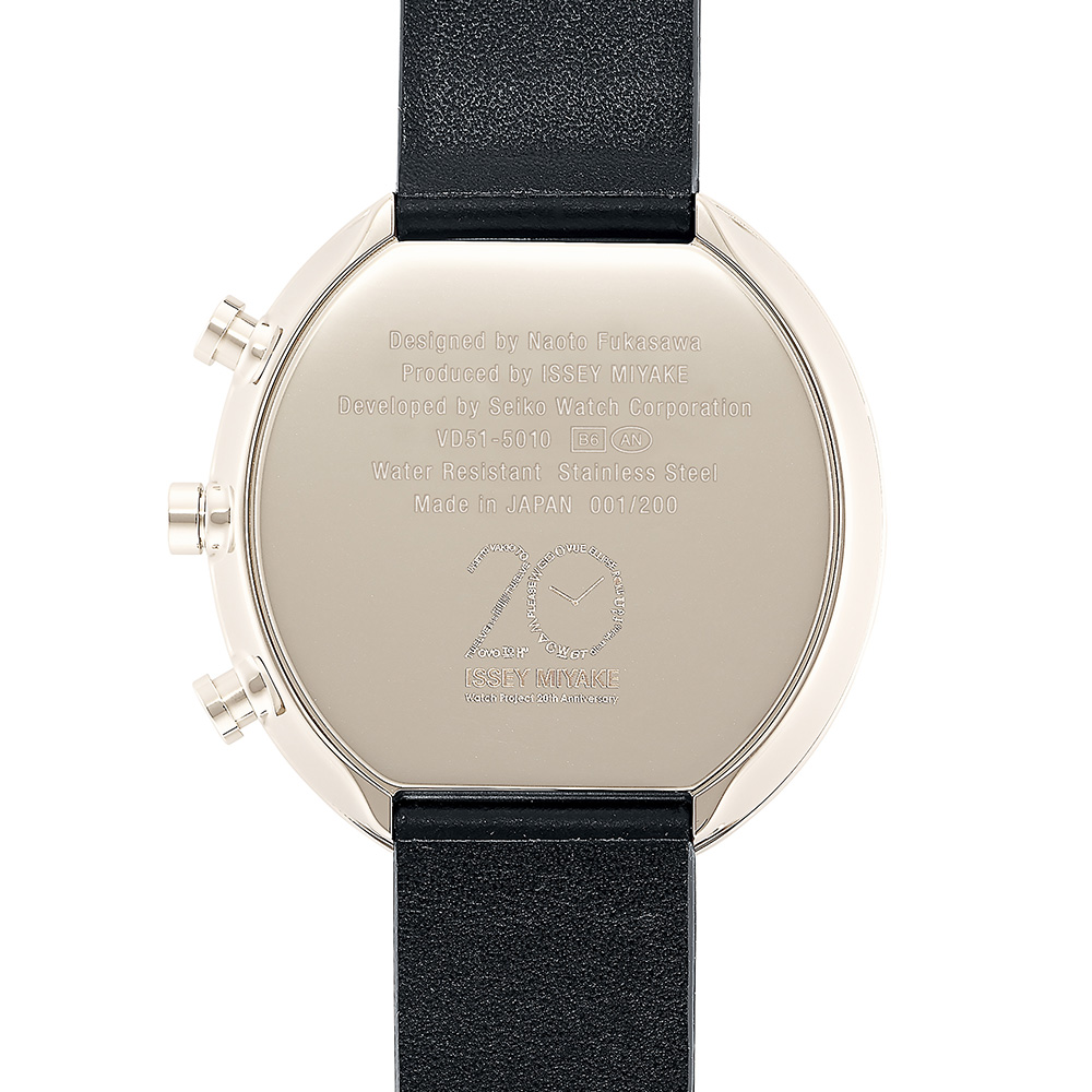 The back of each limited edition watch is marked with the 20th anniversary logo.